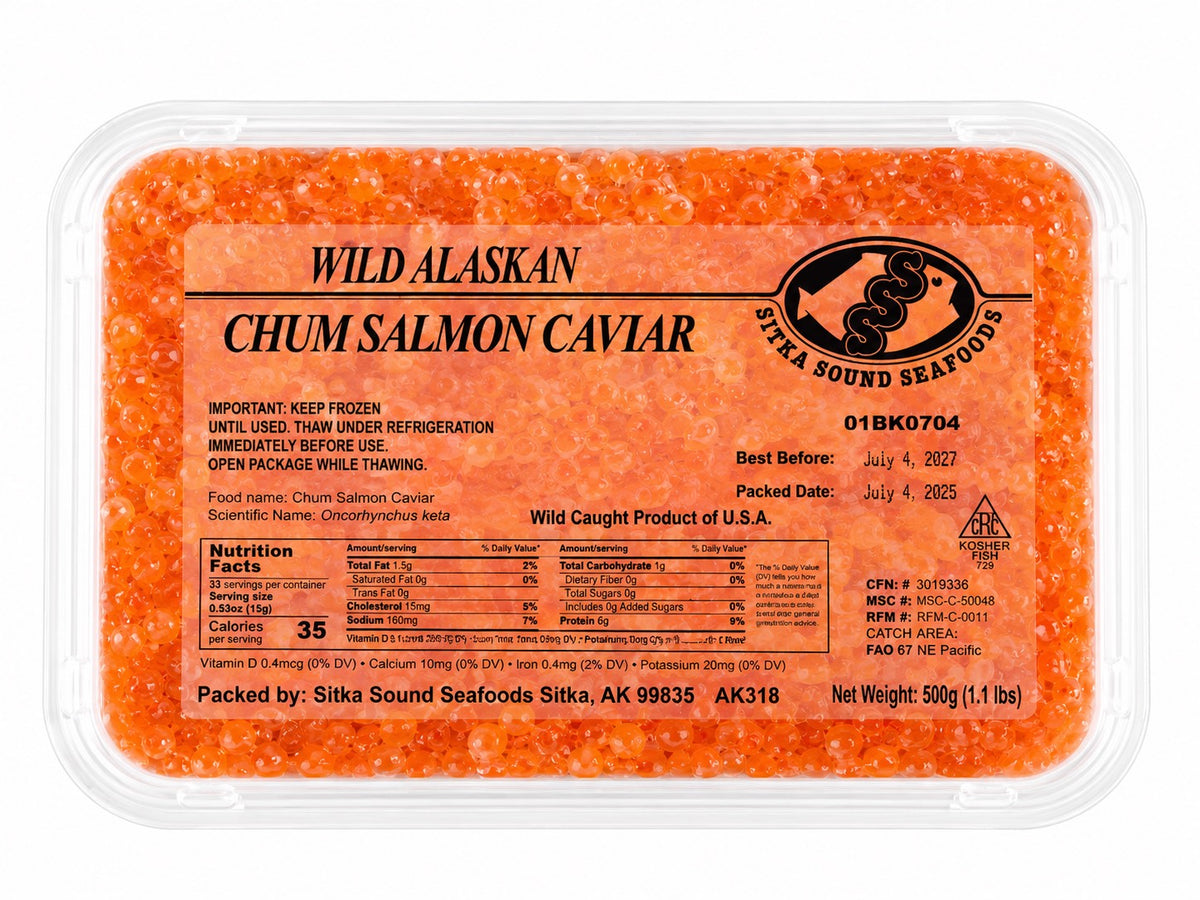 Sitka Sound Seafoods Chum Salmon Roe 500g (2025 season)